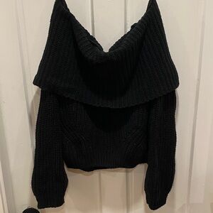 Lulu's Black Off-Shoulder Sweater